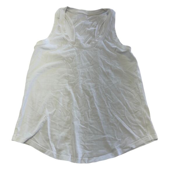 Lululemon Tank Top Womens 4 White‎ Racerback Cotton - Picture 1 of 6